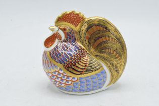 Royal Crown Derby paperweight Cockerel, first quality with gold stopper. In good condition with no