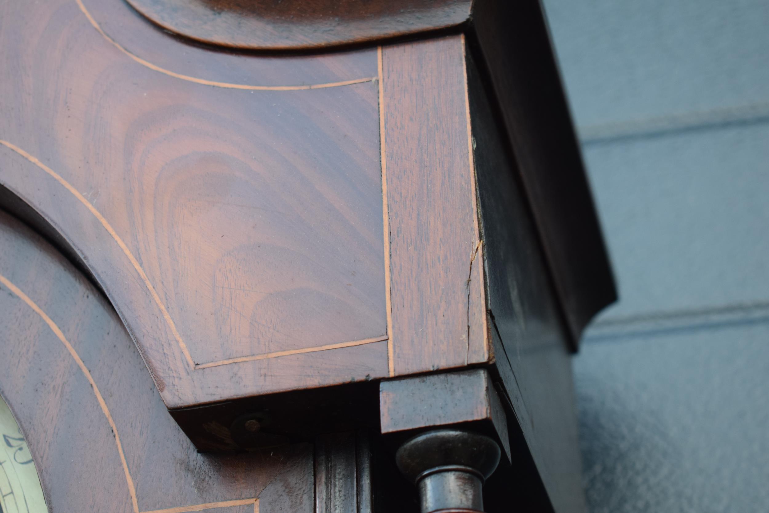 19th century mahogany longcase clock with arched rolling moon dial, with pendulum and weights, 222cm - Image 9 of 18