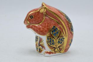 Royal Crown Derby paperweight Red Squirrel, second quality with stopper. In good condition with no