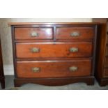 Early to mid 20th century 2 over 2 chest of drawers with brass handles, 107x46x81cm tall. In good