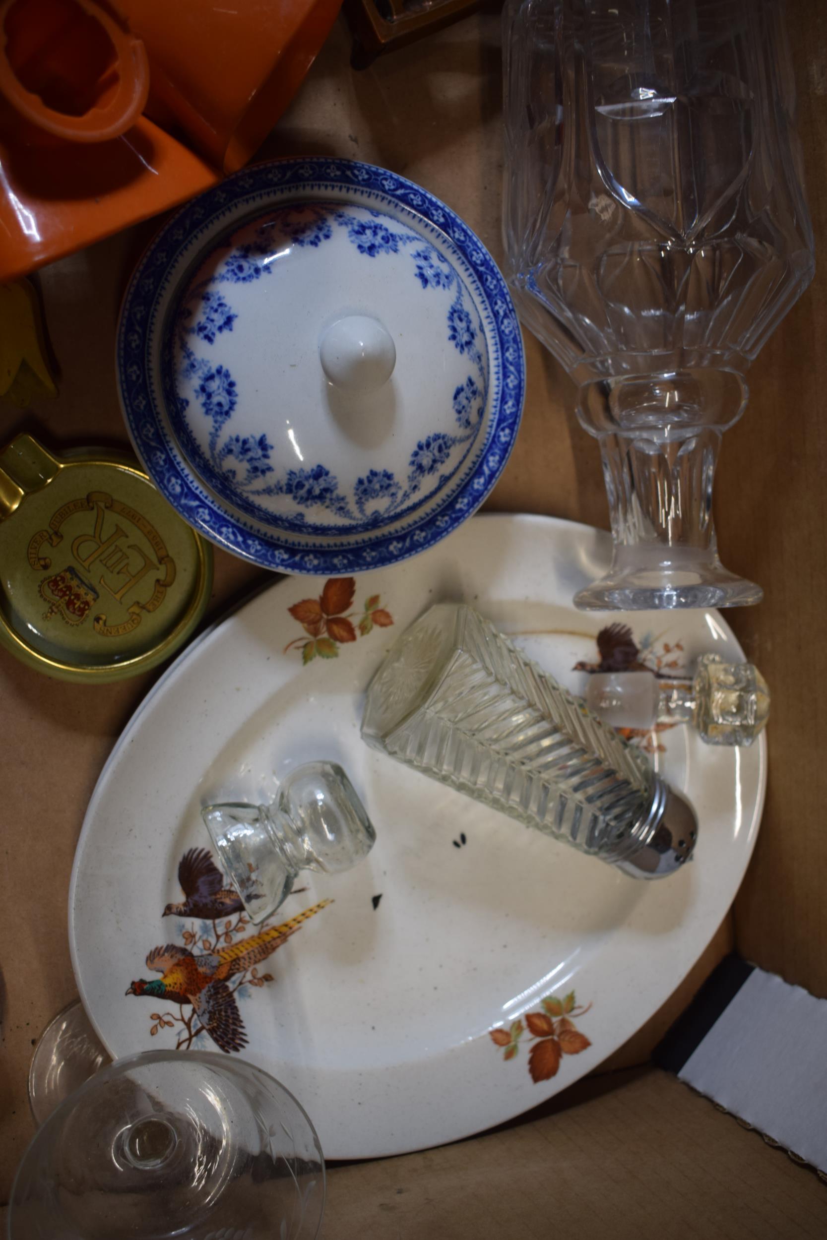 Mixed items to include jade-style glass bangles, 19th century pottery, decanter, food grinder and - Image 4 of 6