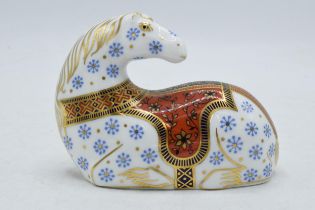 Royal Crown Derby paperweight Horse, second quality with stopper. In good condition with no