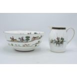 Wedgwood Ralph Lauren Highland Polo jug, 16cm tall, together with Coalport Hunting Scene bowl (2).