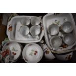 Royal Worcester Evesham dinner ware to include bowls, dishes, mugs and others (Qty). In good