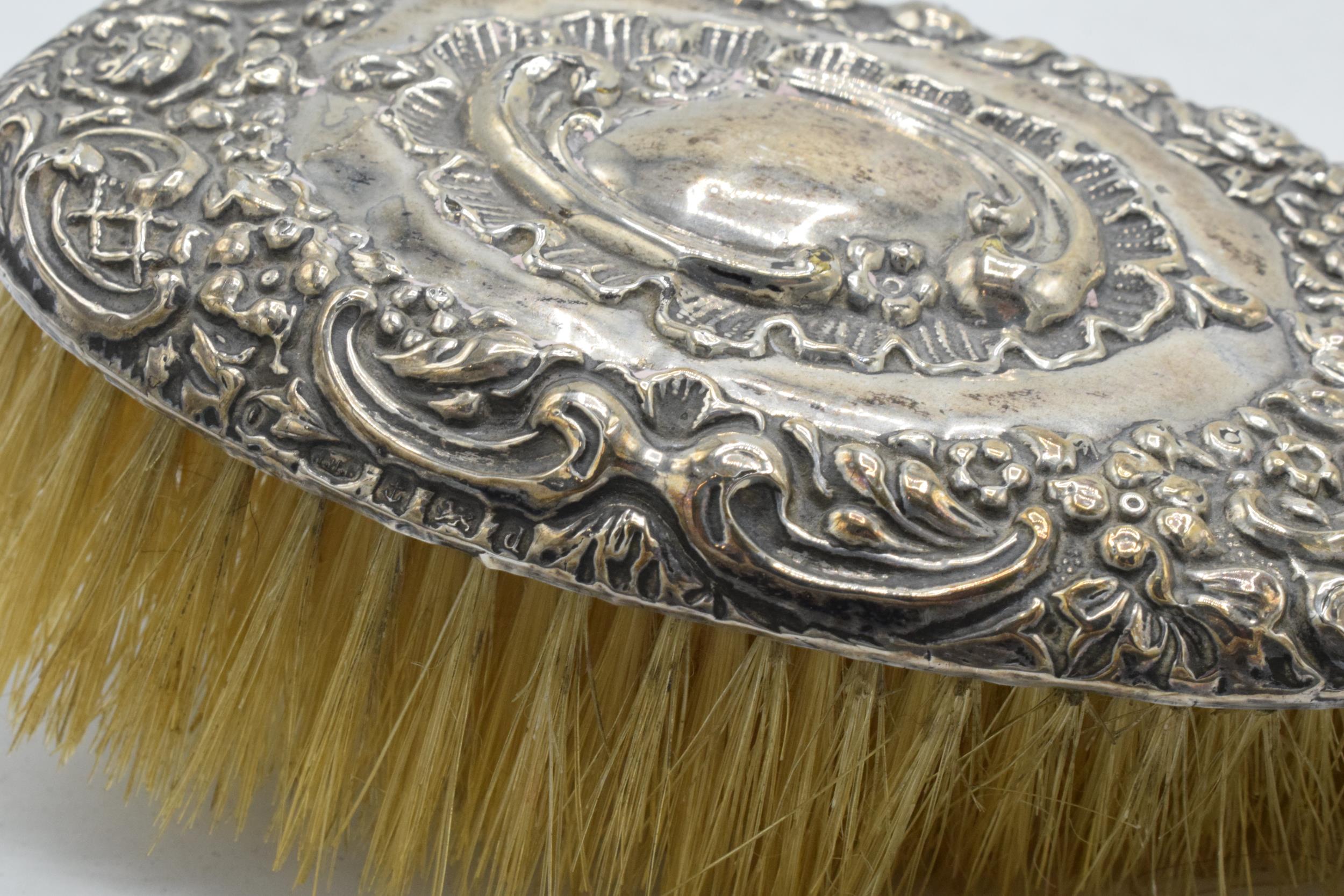 A hallmarked silver hand mirror, together with silver handled brush and other items to include - Image 3 of 7