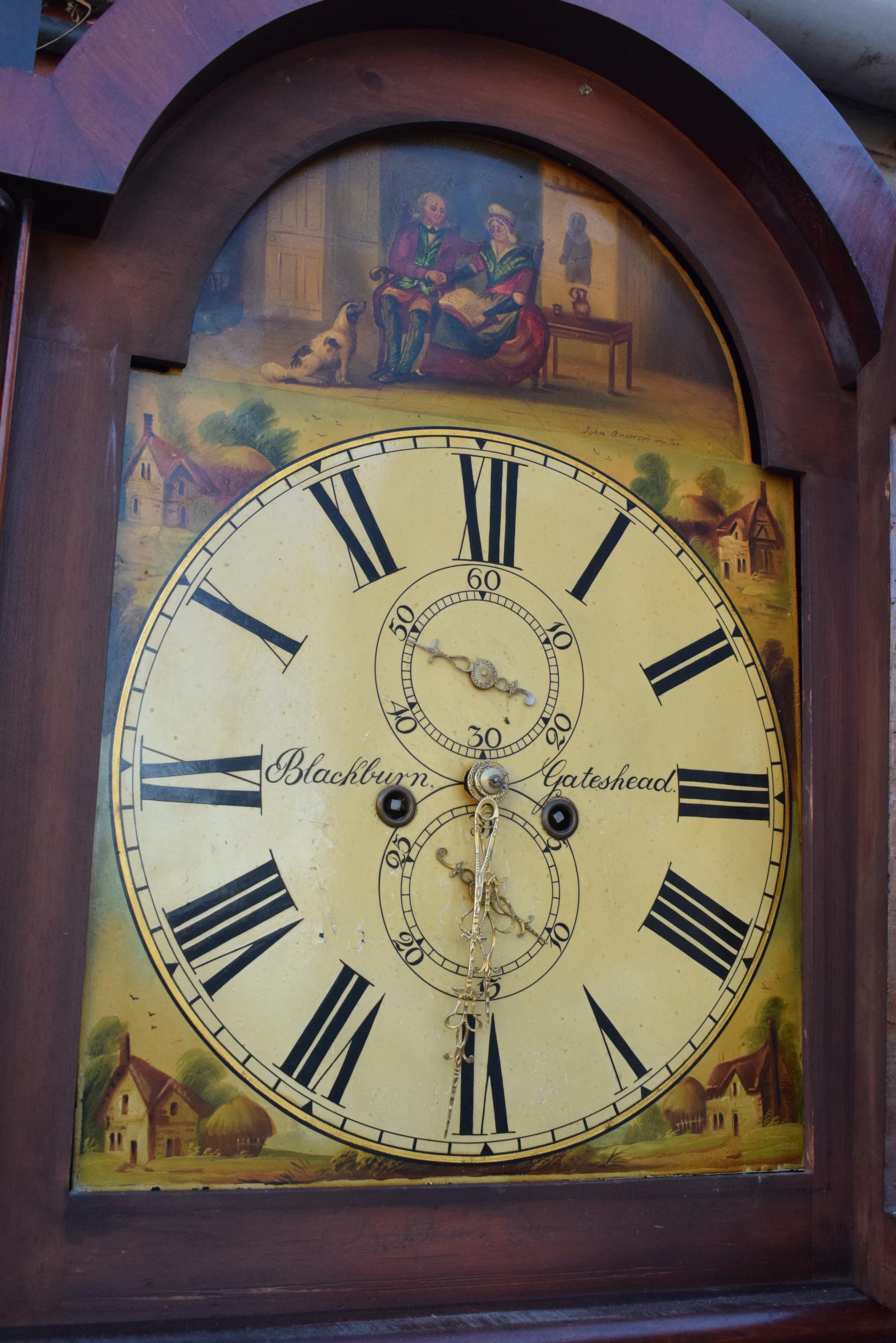 19th century mahogany cased 8 day Grandfather clock Blackburn of Gateshead, complete with - Image 12 of 21
