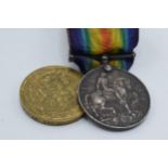 A pair of World War One medals, 46952 PTE G FLETCHER BEDR REG', with ribbons (2).