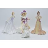 Royal Doulton figures to include Lily HN3626, Claudia HN4320, small Lynsey HN3043 and Coalport matte