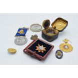 An interesting collection of items to include an inkwell, Edward VII Coronation Medal, Royal Jubilee