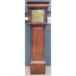 Staffordshire / local interest: Late Georgian oak cased grandfather clock by 'Foden Leek' with brass