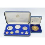50th Anniversary of Discovery of Tutankhamun sterling silver gilt medallion, 53.7 grams, cased,