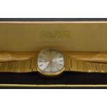 Boxed Avia ladies gilt metal wristwatch. Scratches to dial and wear to gilding. Untested.