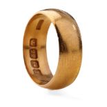 22ct gold wedding band, 4.8 grams, size J.