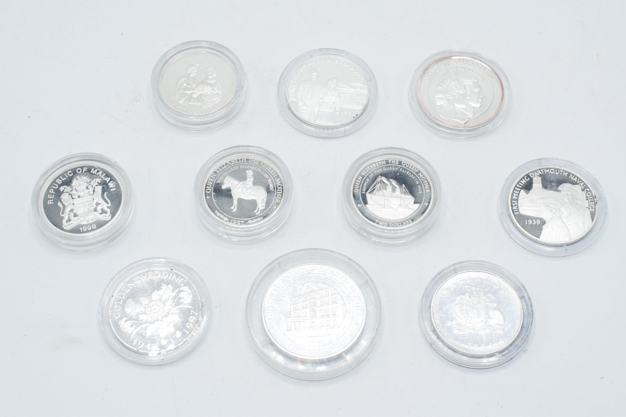 A collection of sterling silver proof coins of various denominations to include Fiji 5 Dollars, - Image 2 of 9