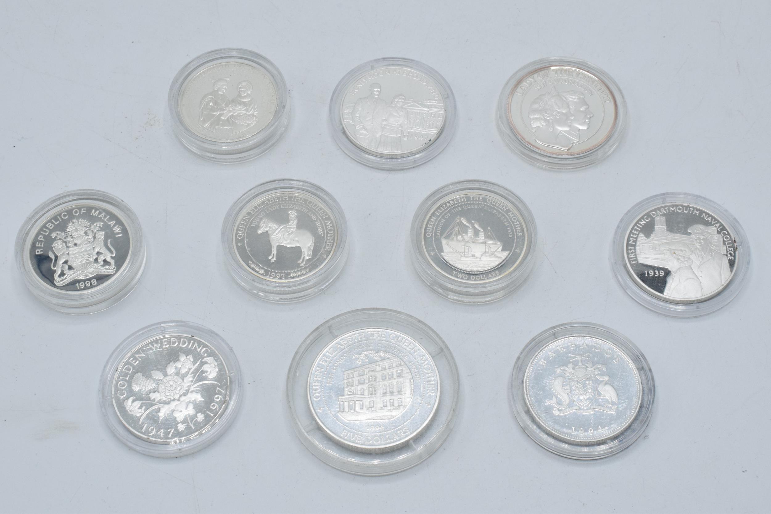 A collection of sterling silver proof coins of various denominations to include Fiji 5 Dollars, - Image 3 of 9