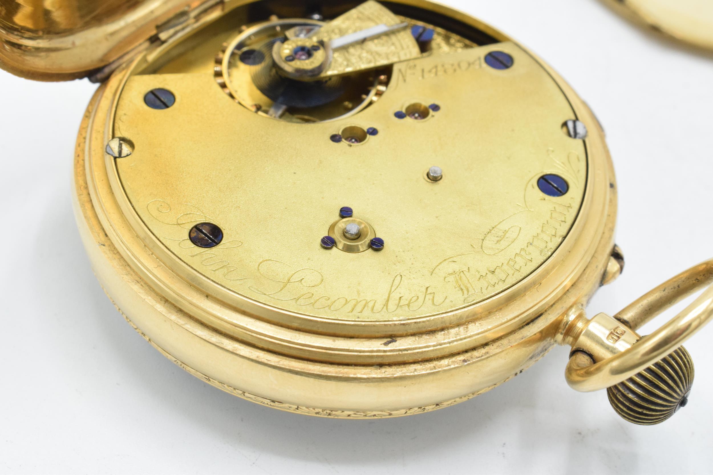 Victorian 18ct gold open-face Decimal Chronograph, white enamal dial with Roman Numerals, outer - Image 20 of 21