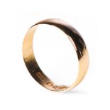 18ct gold wedding band, 2.1 grams, Birmingham 1860, size L, 4mm wide.