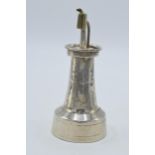 Silver 'Go To Bed' / chamberstick, London 1906, Grey & Co, 12cm tall. Untested.