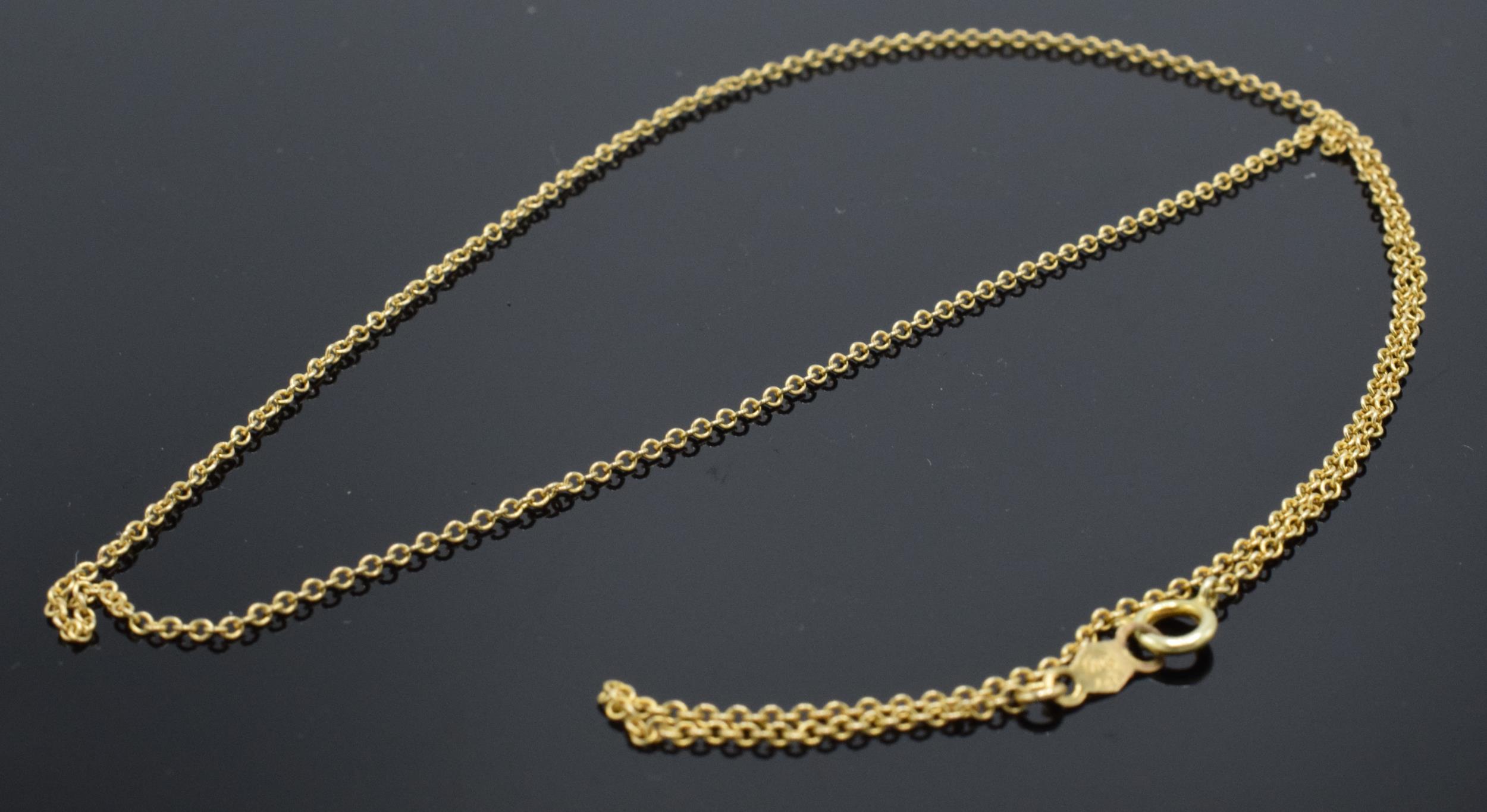 14ct gold fine link chain / necklace, 1.3 grams, 41cm long. - Image 4 of 4