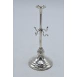 Silver posy holder and ring stand, Birmingham 1913, H W Ltd, 13.5cm tall.