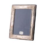 Hallmarked silver easel-backed photo frame, 22cmx18cm, Sheffield 1993.