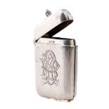 Hallmarked silver combination vesta case with detachable front, Birmingham 1902, 5.5cm long.