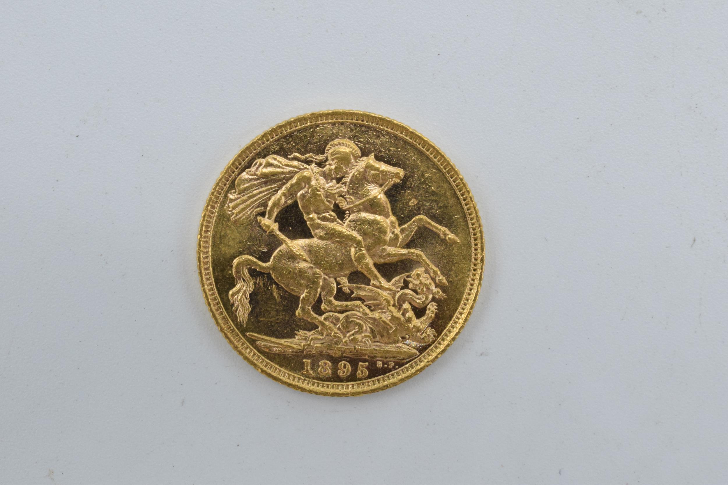 22ct gold full sovereign 1895. Looks to have been cleaned. - Image 2 of 3