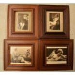 A collection of vintage semi-erotic glamour prints to include nude scenes (4), largest 10x14 exc