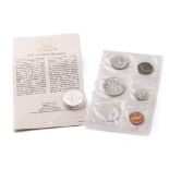 2011 fine silver 1/2 Brittannia coin, with COA, together with 1964 USA Philadelphia Mint coin set