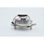 Silver novelty match holder and match striker in the form of an egg sat on a wishbone, Birmingham