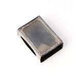 Sterling silver matchbox holder, stamped Sterling Silver, 15.2 grams, 5cm long.