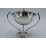 Silver Art Nouveau fruit bowl with tri-leg base, Elkington & Co, Birmingham 1909, 344.3 grams,