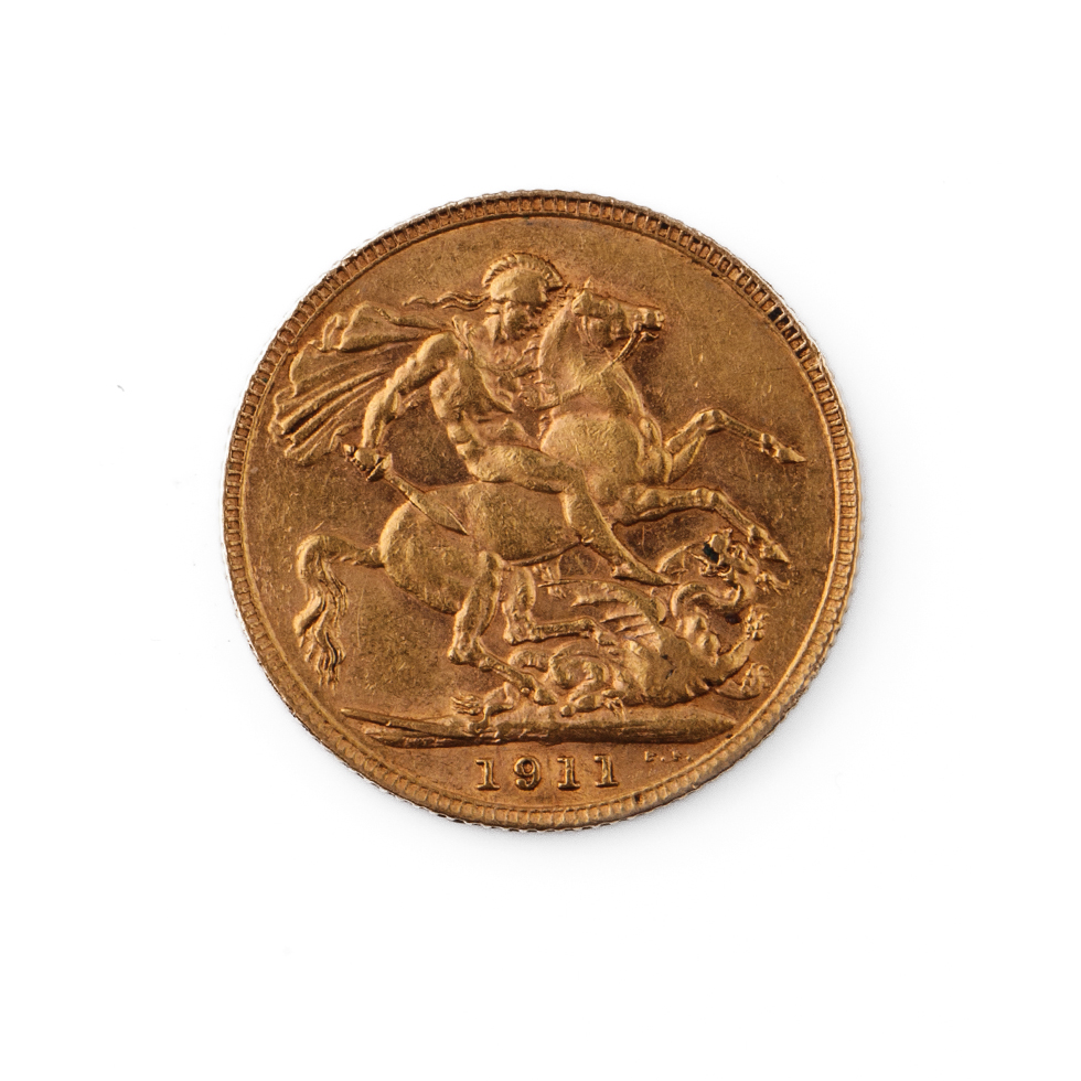 22ct gold full sovereign 1911.