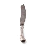 Large silver handled carving knife, 34cm long hallmarks rubbed.