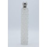 Samson Mordan: silver large flat perfume bottle, London 1883, with screw top cap, 28cm long.