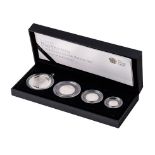Royal Mint Cased 2010 Brittania Four-Coin Silver Proof Coin Collection to include £2, £1, 50p and