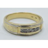 9ct gold ring set with 0.15ct of diamonds, 5.0 grams, size T/U.