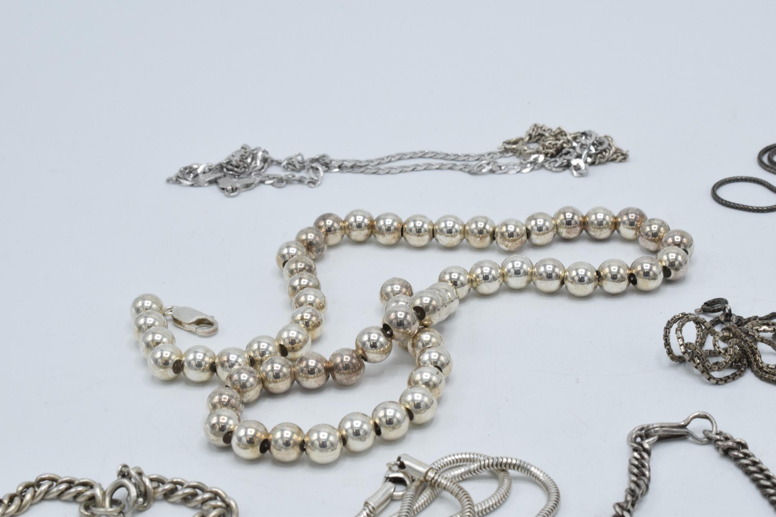 A collection of silver chains and necklaces of varying lengths and styles, 190.8 grams. - Image 6 of 6