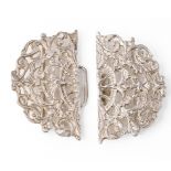 Continental silver ornate belt buckle, 27.2 grams.