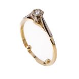 18ct gold ring set with single brilliant cut diamond, 0.11 carat illusion setting, 2.7 grams,