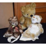A pair of Charlie Bears to include Gabriel and Morgan together with modern larger bear (unmarked)