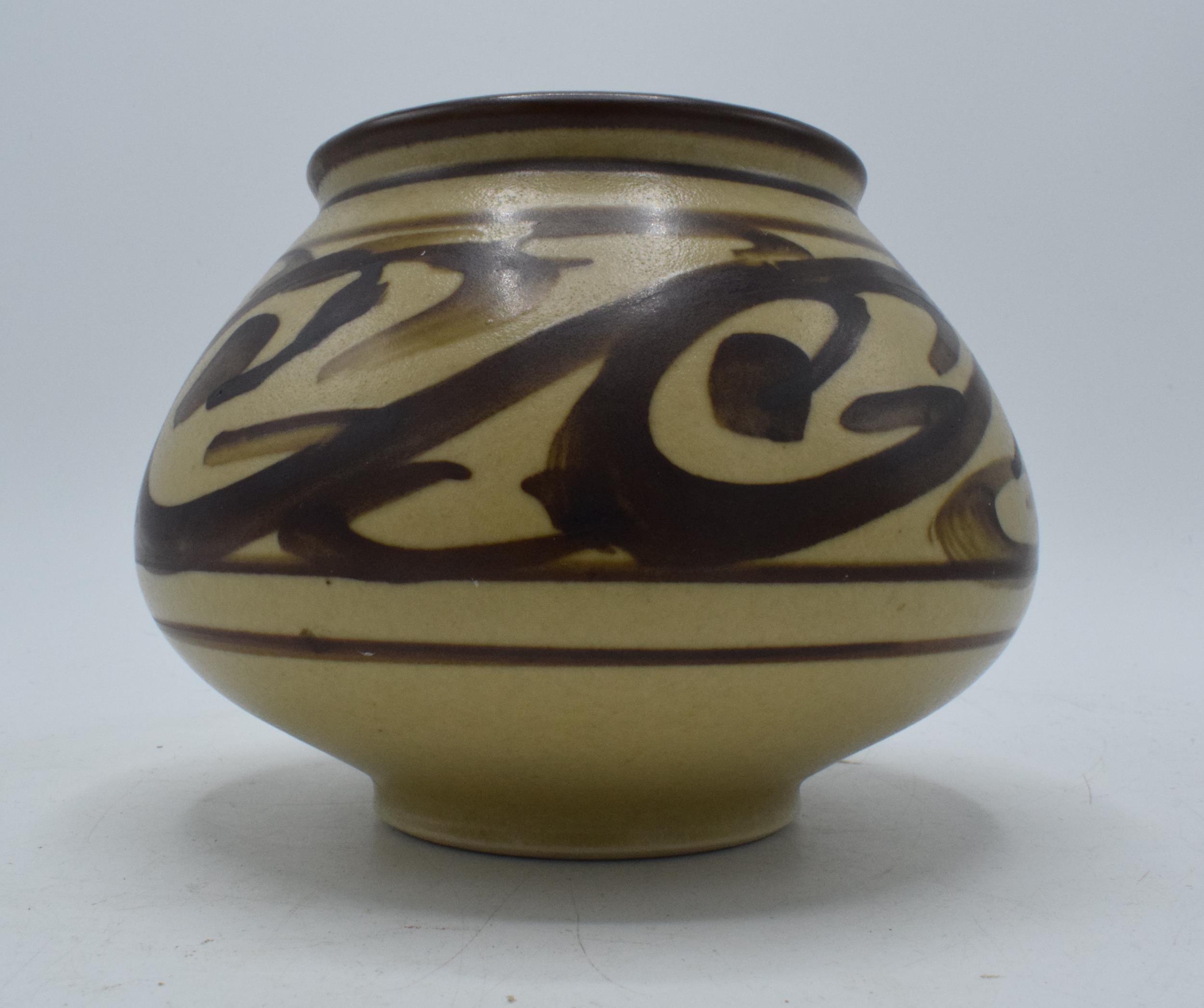 Mid-century Bullers Vase, Agnete Hoy studio potter with Butter's Ltd from 1932 - 1952. Height 9.5cm.