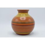 Gray's Pottery bulbous vase with hand painted decoration, 18cm tall. In good condition with some