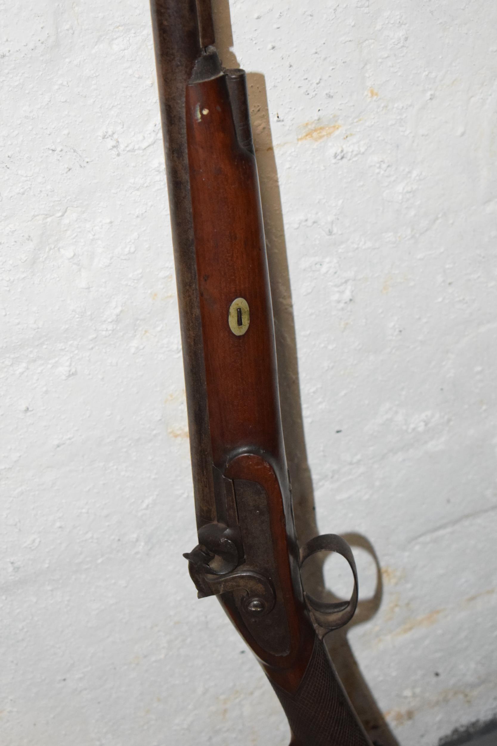 Heylen's of Cornhill London musket with wooden stock, 87cm long barrel, 129cm long, marked 'Cornhill - Image 11 of 17