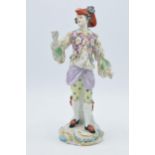 19th century Meissen-style continental figure of a gentleman wearing a tricorn hat dressed in