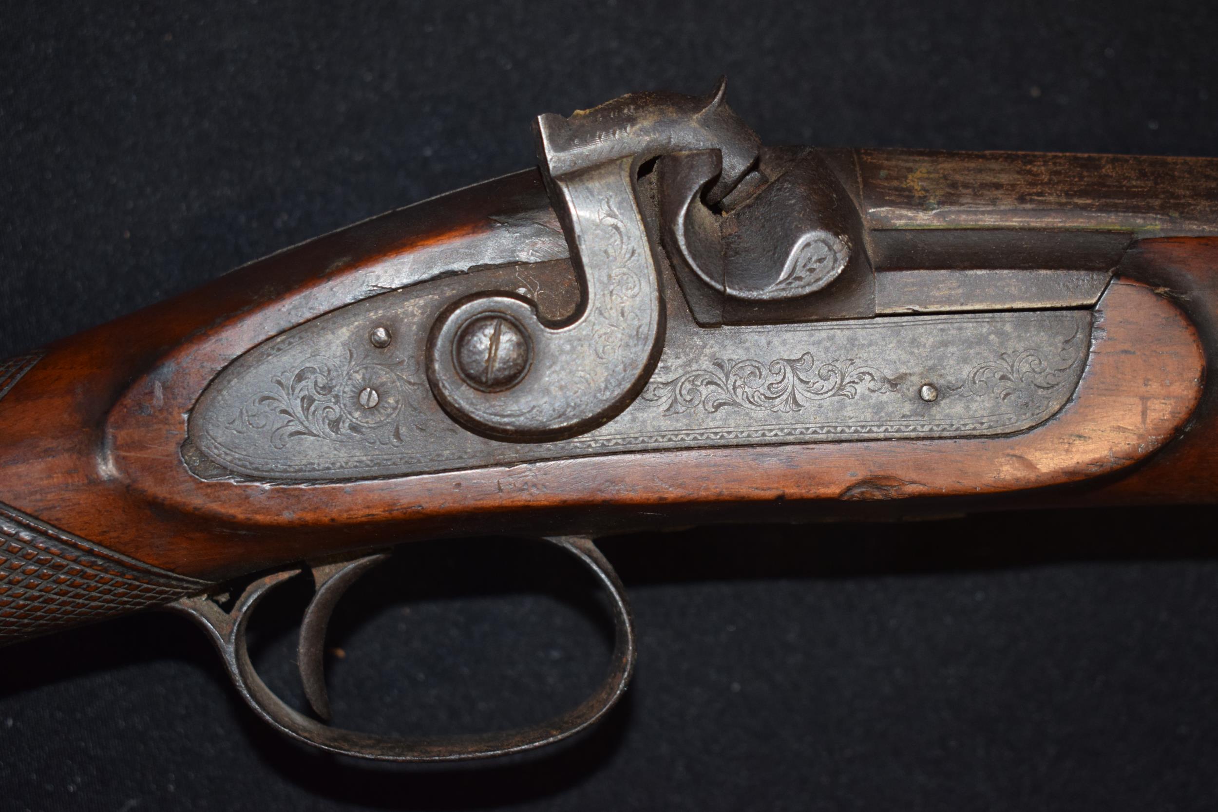 Heylen's of Cornhill London musket with wooden stock, 87cm long barrel, 129cm long, marked 'Cornhill - Image 2 of 17