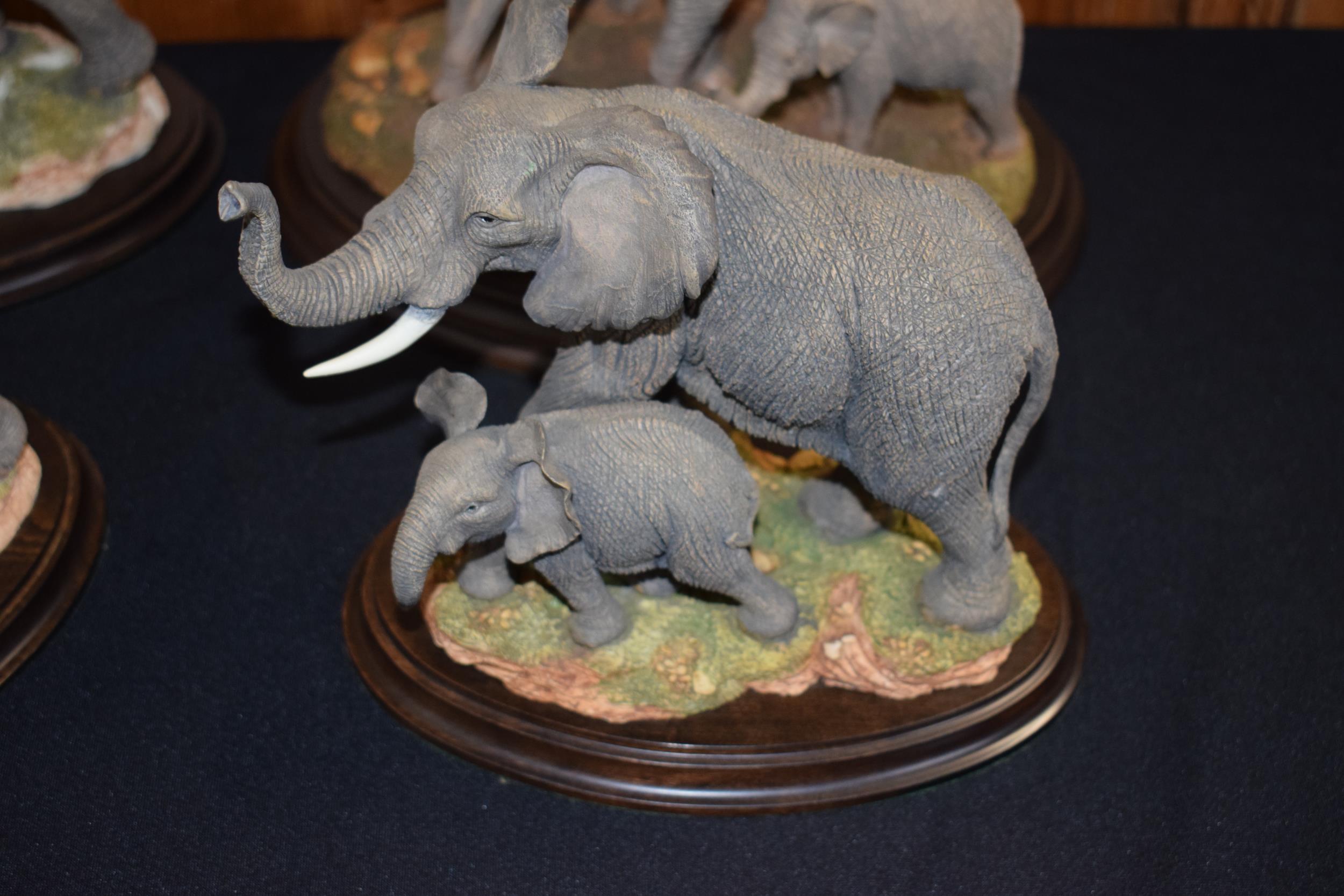 A collection of elephant figures to include Country Artists Bull Elephant CA948, Mother & Calf - Image 4 of 13