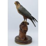Casaso model of a Bird of Prey mounted onto a wooden base, limited edition, 36cm tall. In good