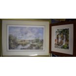 A pair of limited edition prints to include Village Shops, Eskdale by Judy Boyes and Jessops Mill by