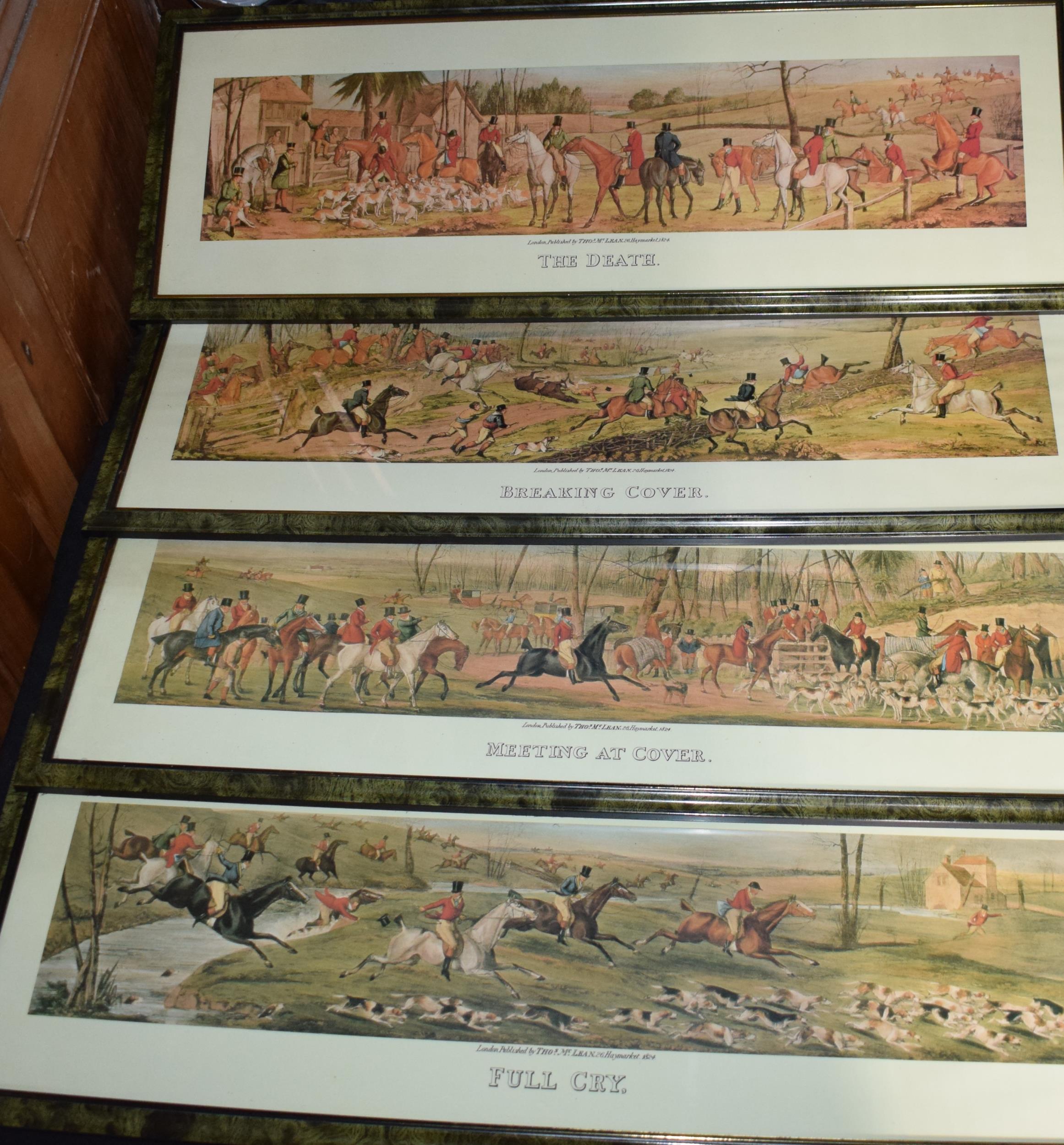 A set of 4 framed and glazed country sports / hunting prints, after 'London Published by Thomas